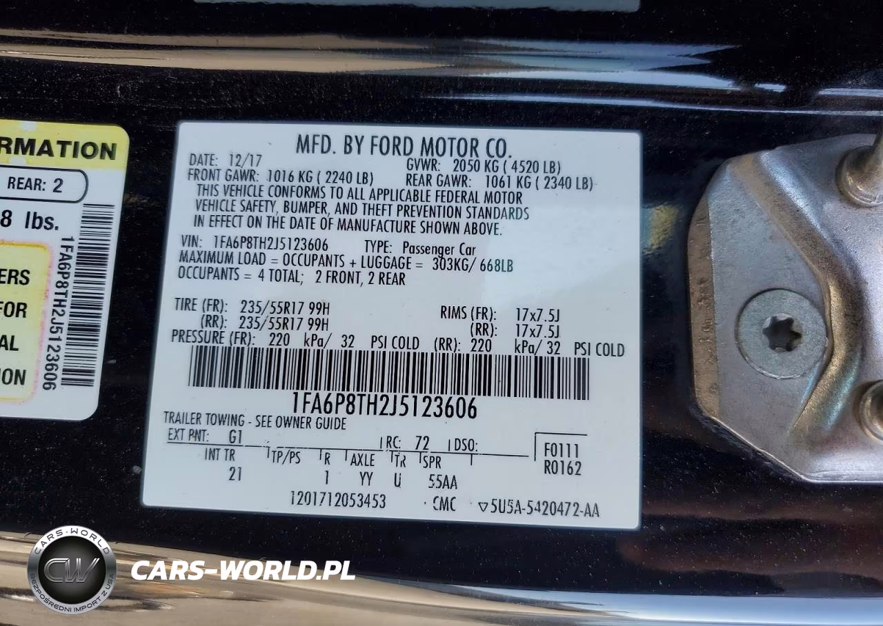2018 Ford Mustang VIN:1FA6P8TH2J5123606 - 12