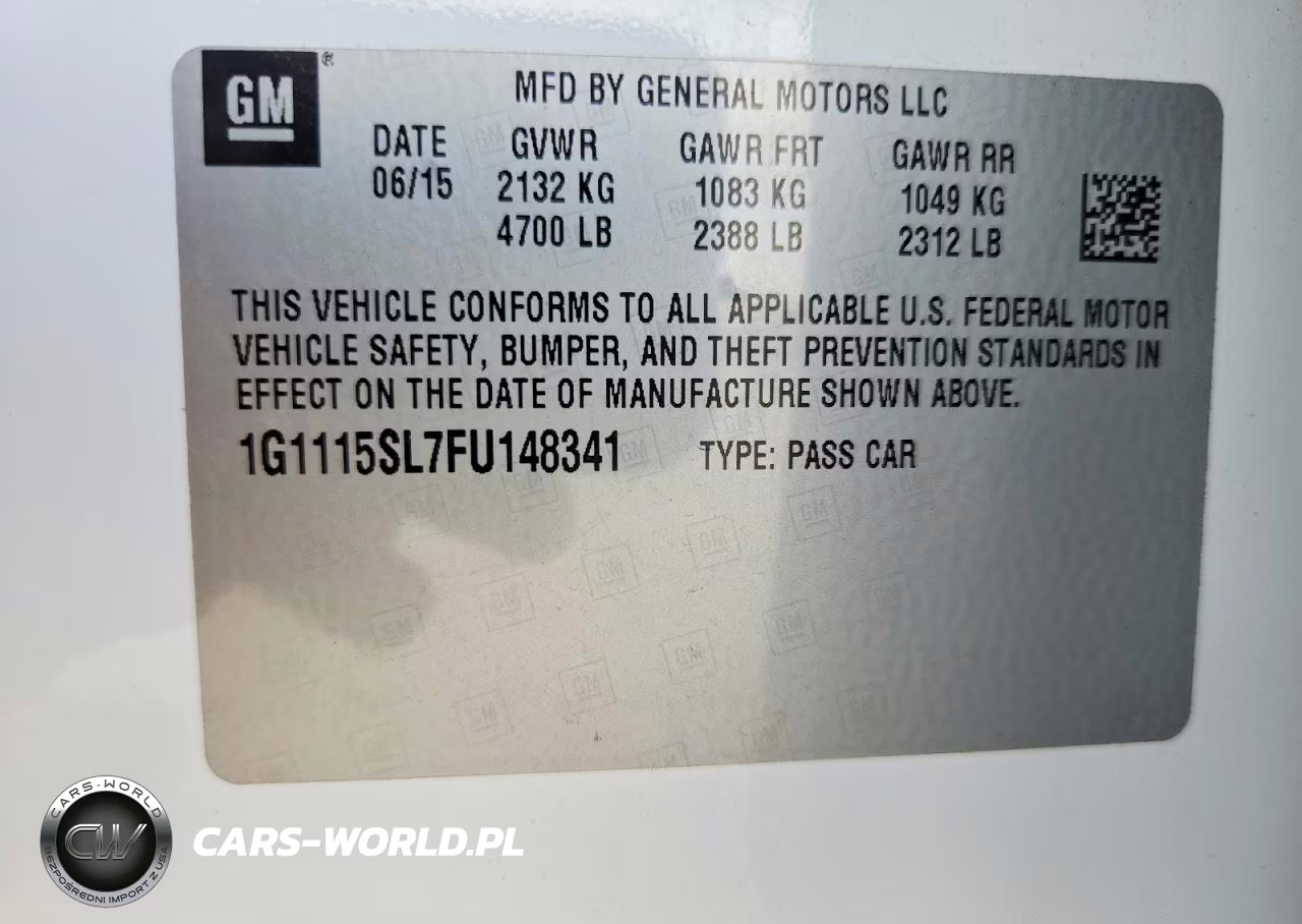 2015 Chevrolet Impala Lt VIN:1G1115SL7FU148341 - 13