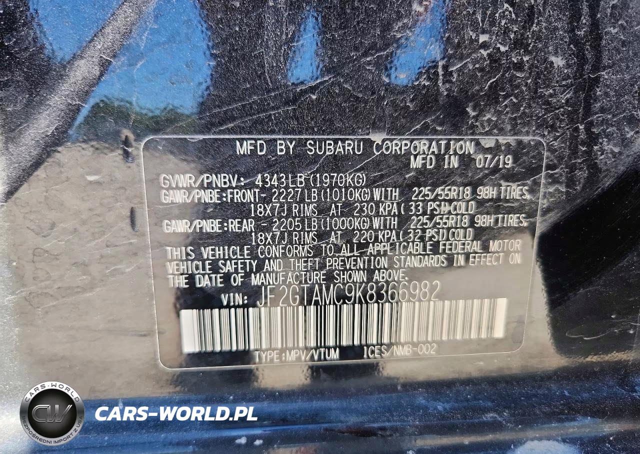 2019 Subaru Crosstrek Limited VIN:JF2GTAMC9K8366982 - 13
