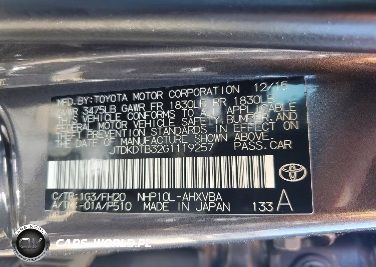 2016 Toyota Prius C One VIN:JTDKDTB32G1119257 - 13