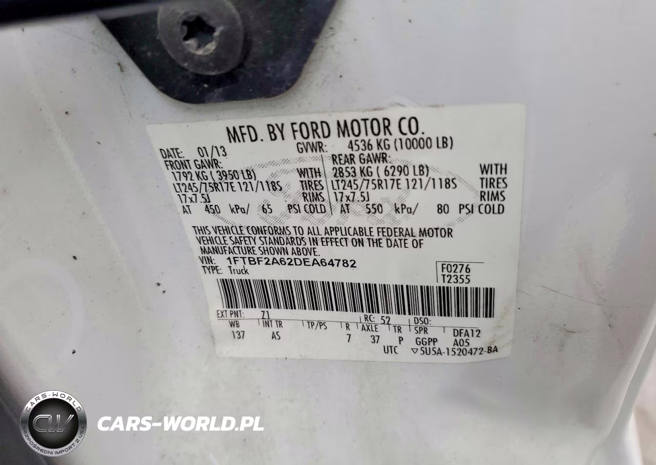 2013 Ford F250 Super Duty VIN:1FTBF2A62DEA64782 - 12