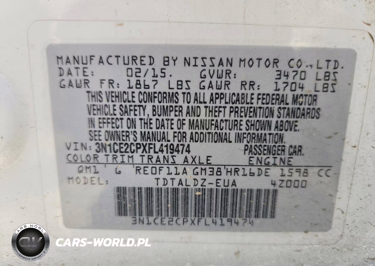 2015 Nissan Versa Note Sv VIN:3N1CE2CPXFL419474 - 14