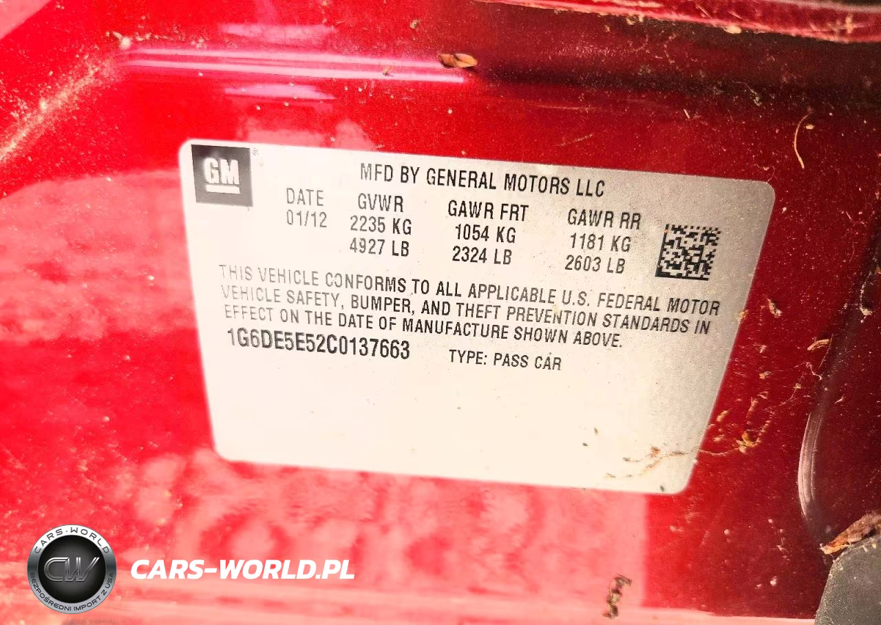 2012 Cadillac Cts Luxury Collection VIN:1G6DE5E52C0137663 - 12