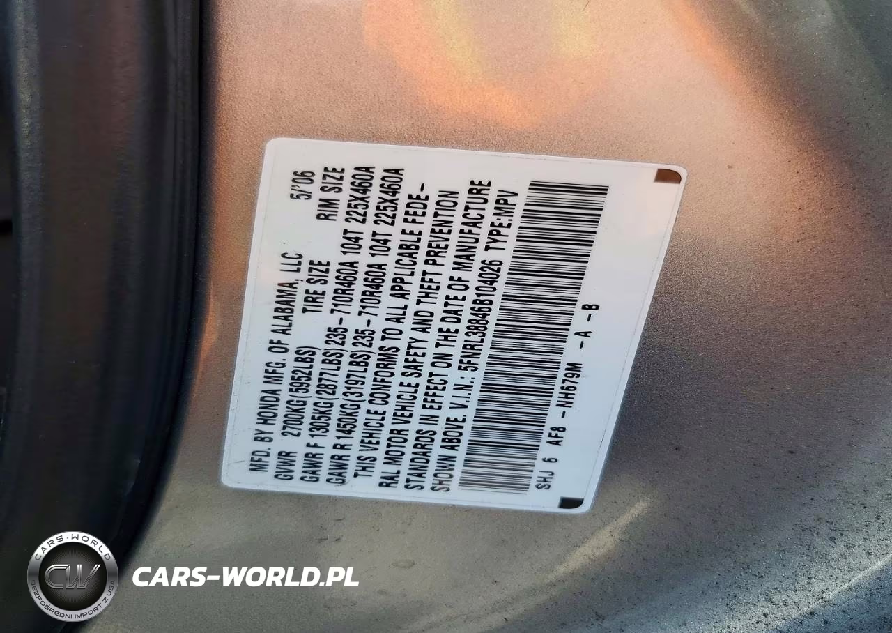 2006 Honda Odyssey Touring VIN:5FNRL38846B104026 - 13