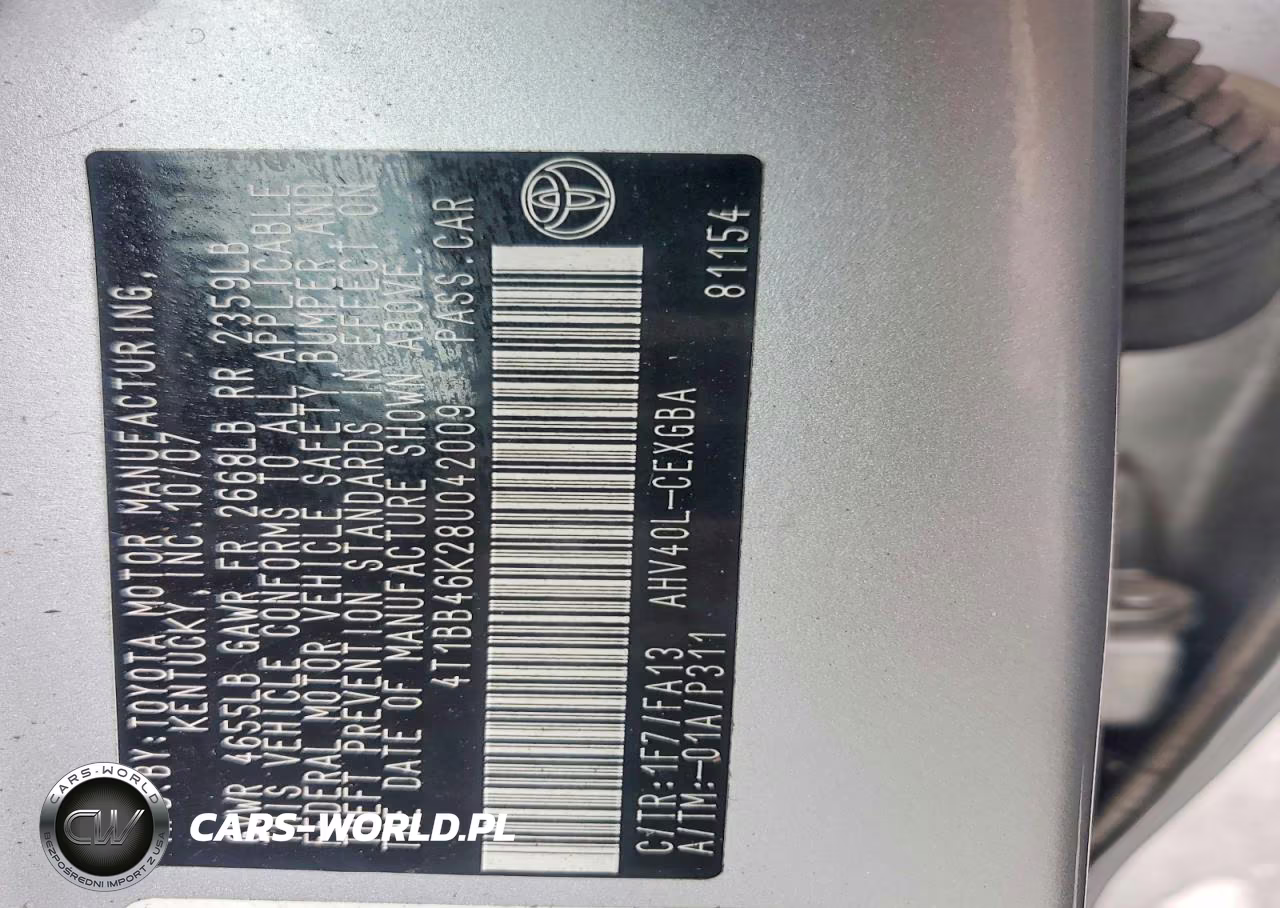 2008 Toyota Camry Hybrid VIN:4T1BB46K28U042009 - 12