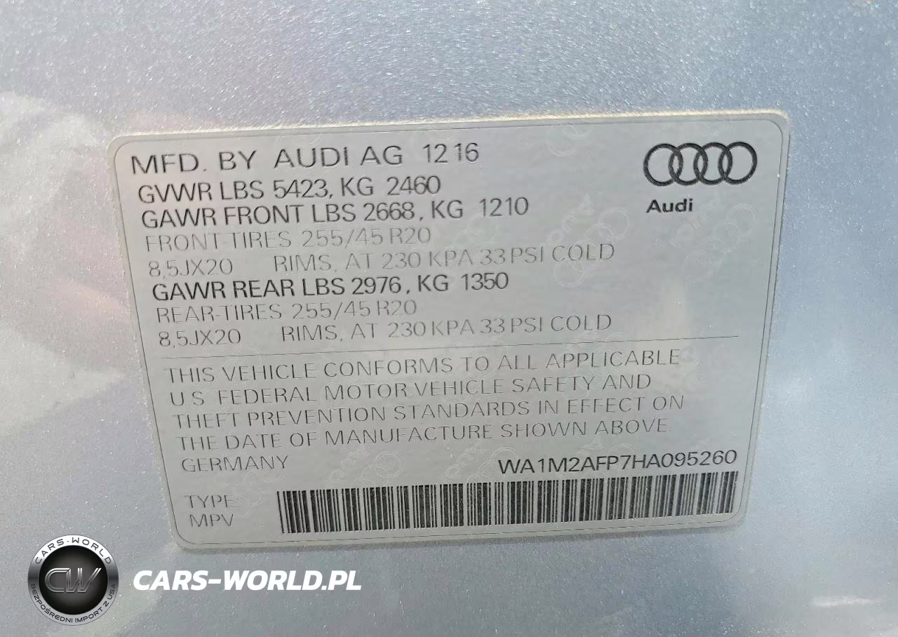 2017 Audi Q5 Premium Plus VIN:WA1M2AFP7HA095260 - 13