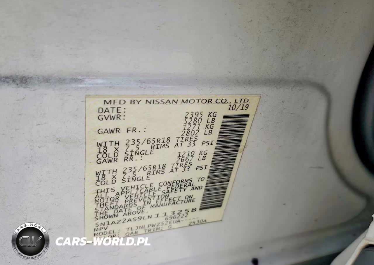 2020 Nissan Murano S VIN:5N1AZ2AS9LN113258 - 14