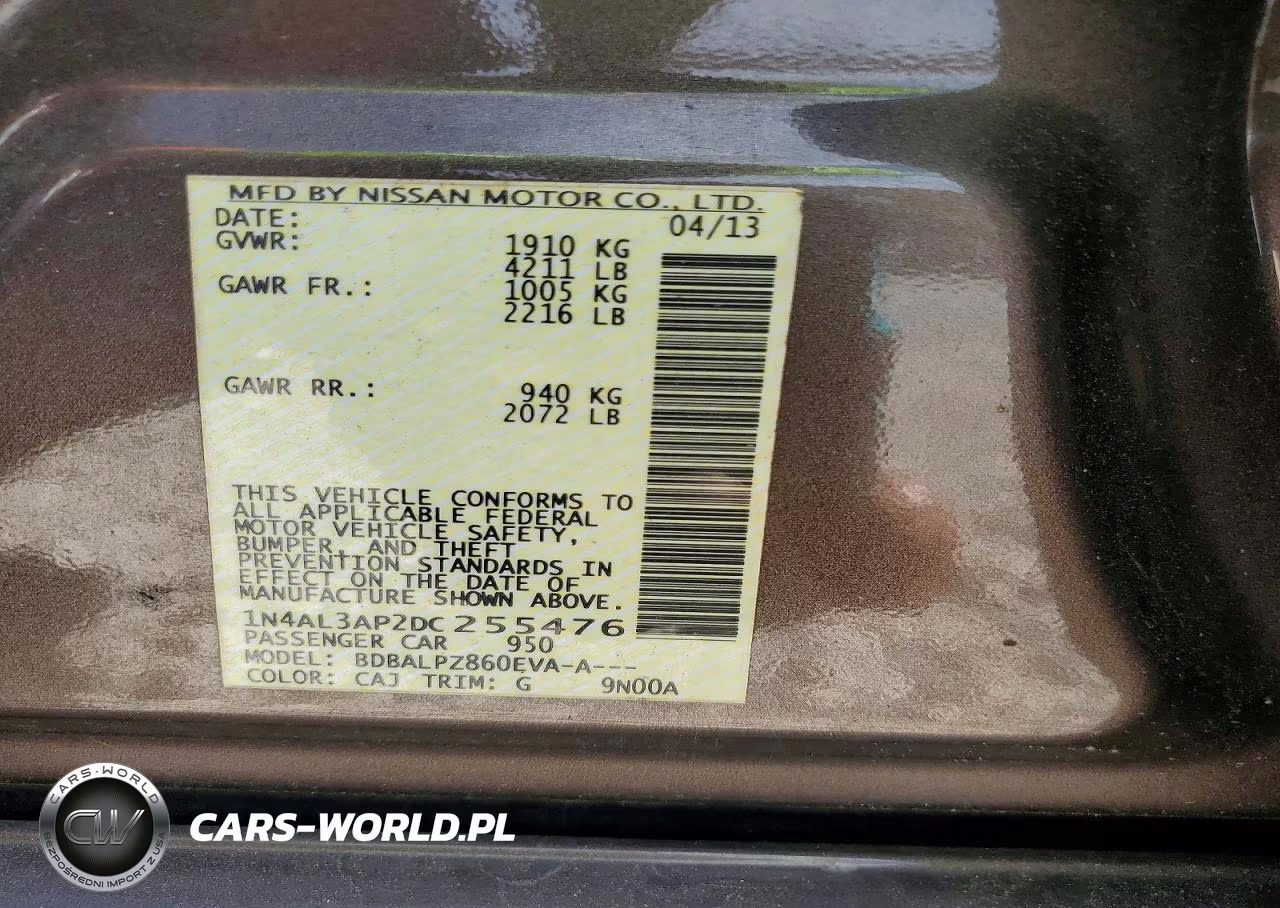 2013 Nissan Altima 2.5 VIN:1N4AL3AP2DC255476 - 12