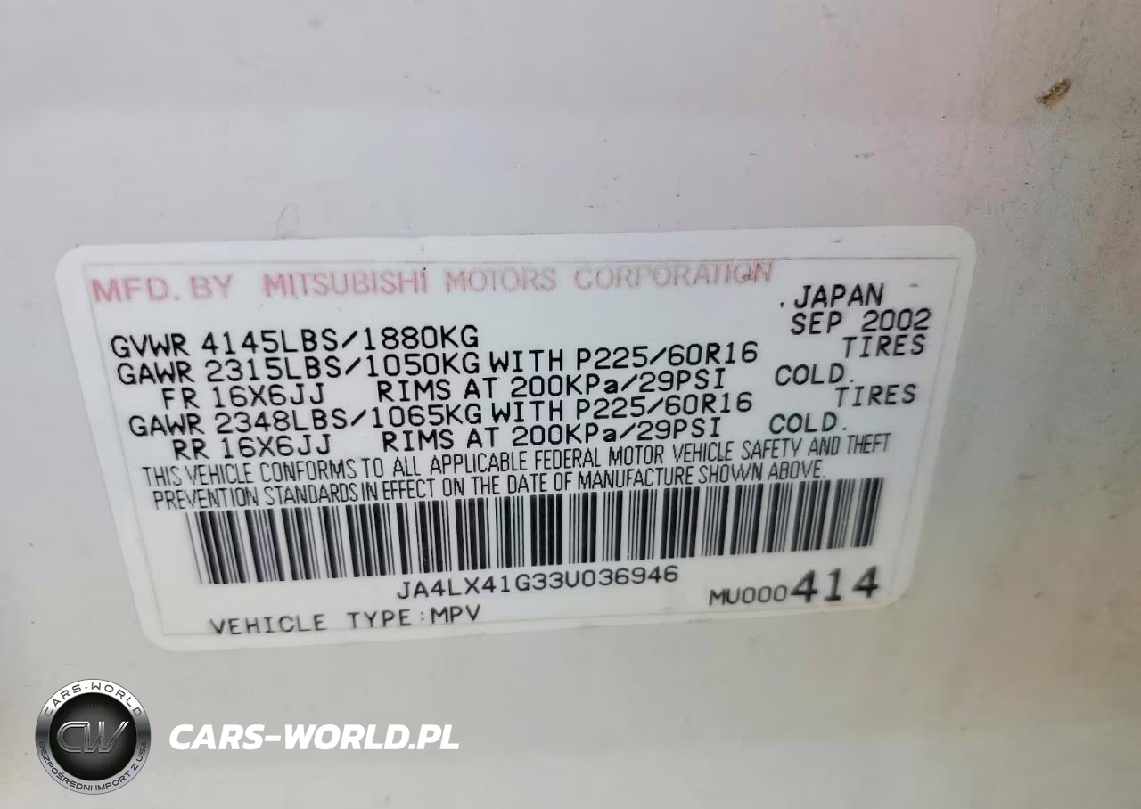 2003 Mitsubishi Outlander Xls VIN:JA4LX41G33U036946 - 12