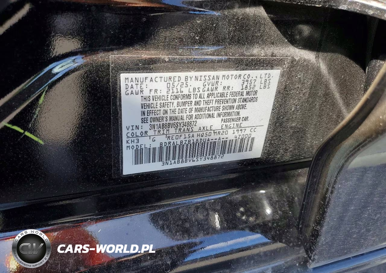 2025 Nissan Sentra S VIN:3N1AB8BV6SY348872 - 12
