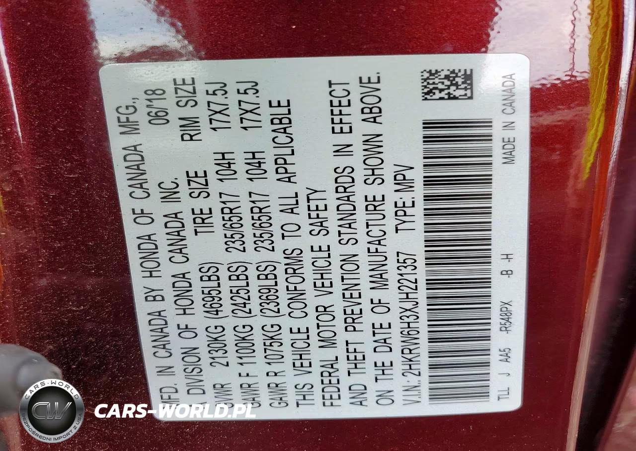 2018 Honda Cr-V Lx VIN:2HKRW6H3XJH221357 - 14