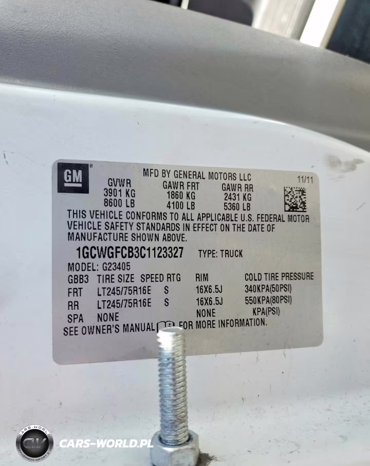 2012 Chevrolet Express 2500 Cargo Delivery Van VIN:1GCWGFCB3C1123327 - 13