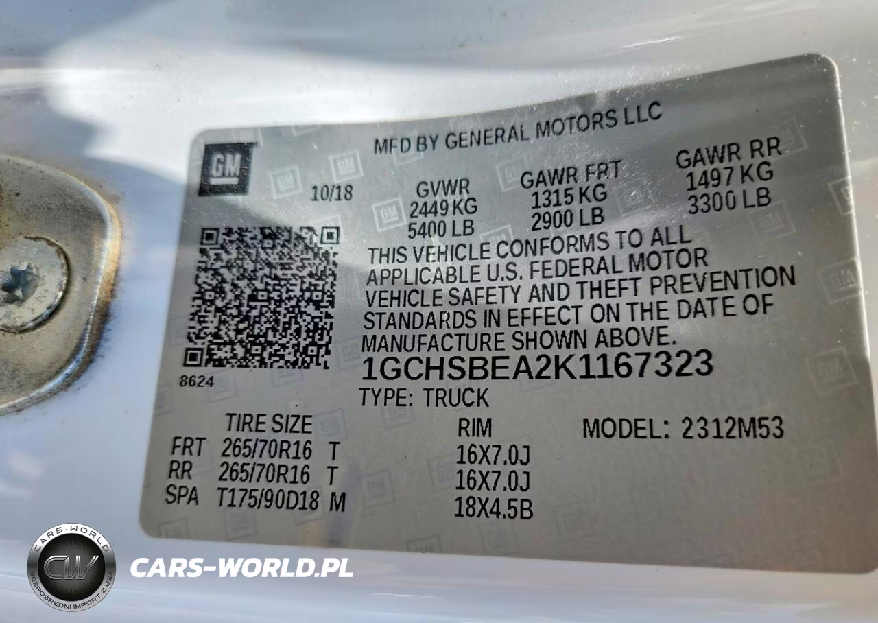 2019 Chevrolet Colorado VIN:1GCHSBEA2K1167323 - 12