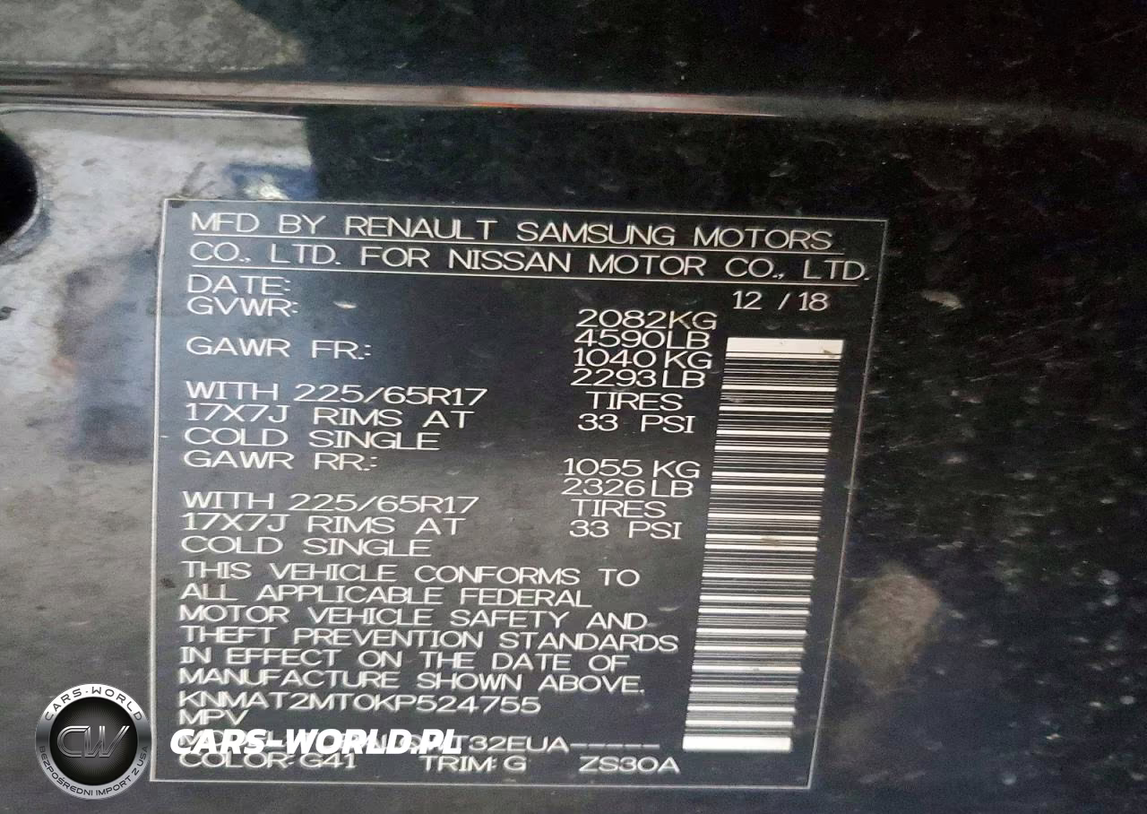 2019 Nissan Rogue Sv VIN:KNMAT2MT0KP524755 - 14