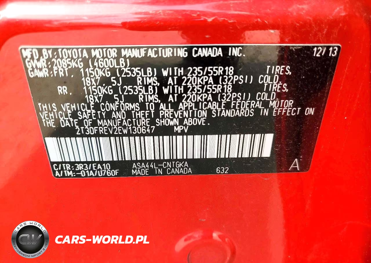 2014 Toyota Rav4 Limited VIN:2T3DFREV2EW130647 - 13