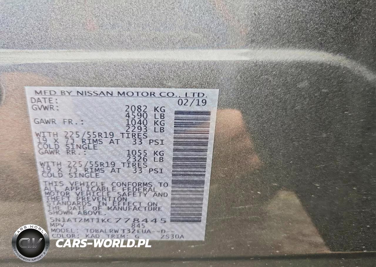 2019 Nissan Rogue Sl VIN:5N1AT2MT1KC778445 - 12