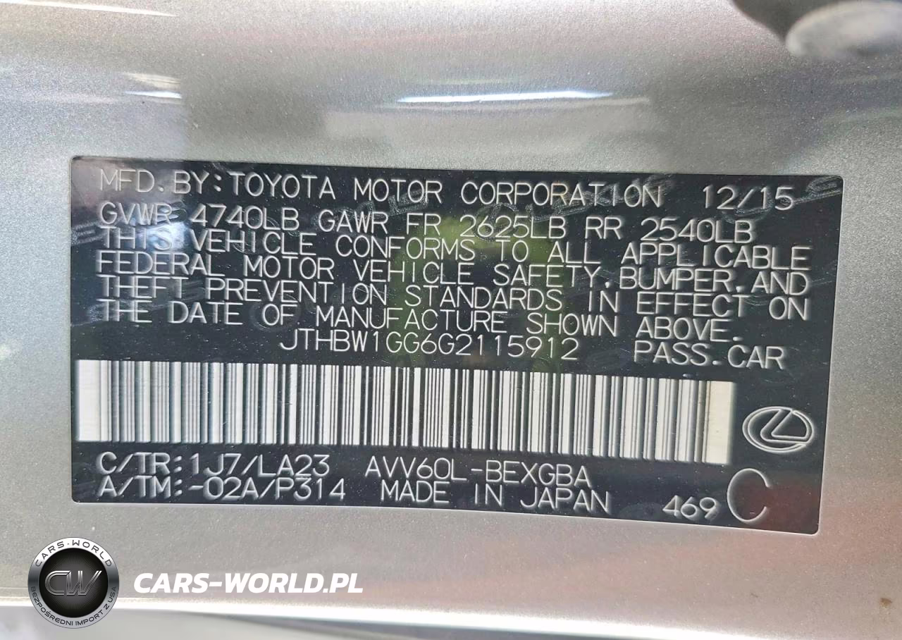 2016 Lexus Es 300H VIN:JTHBW1GG6G2115912 - 13