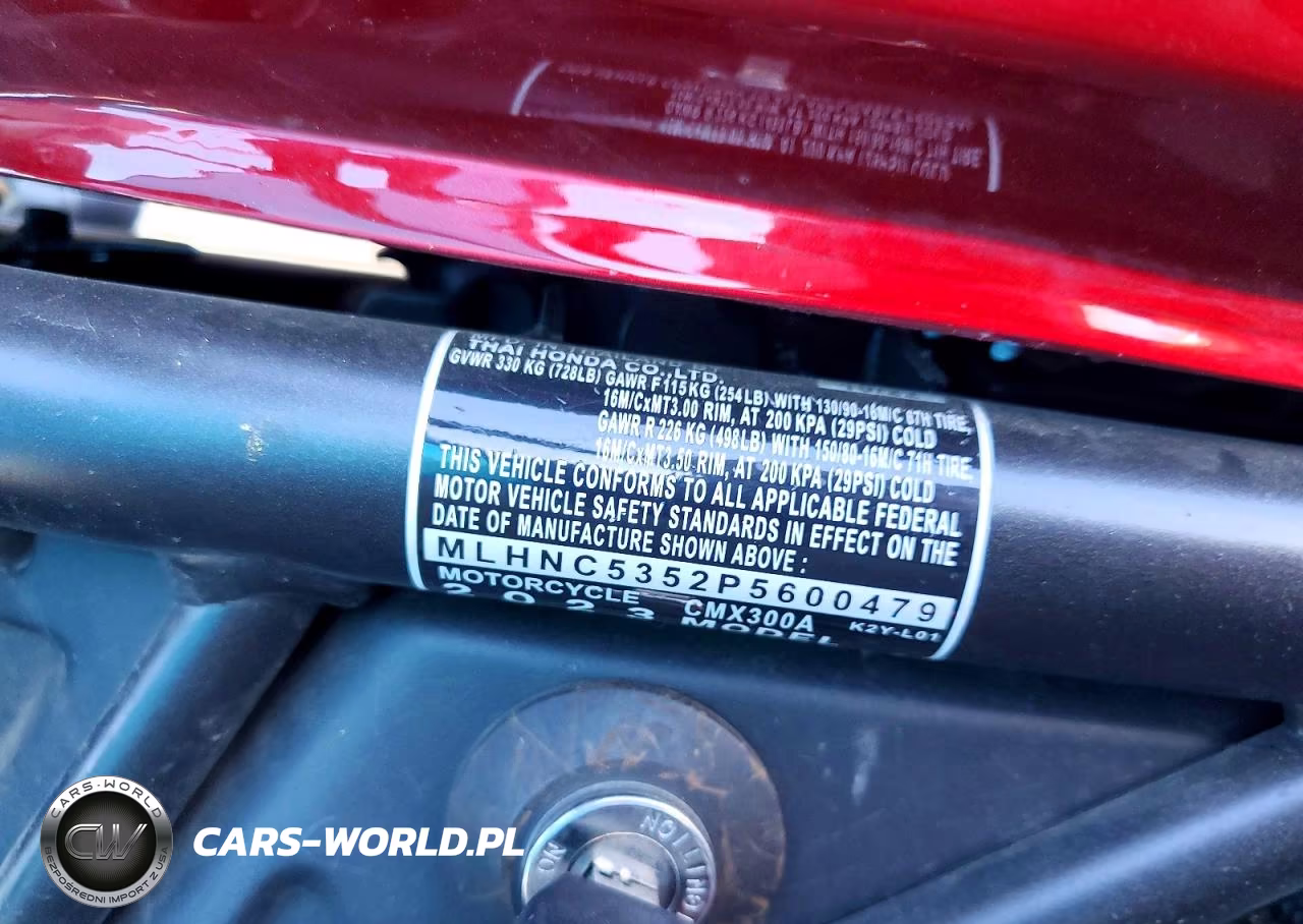 2023 Honda Cmx300 A VIN:MLHNC5352P5600479 - 9