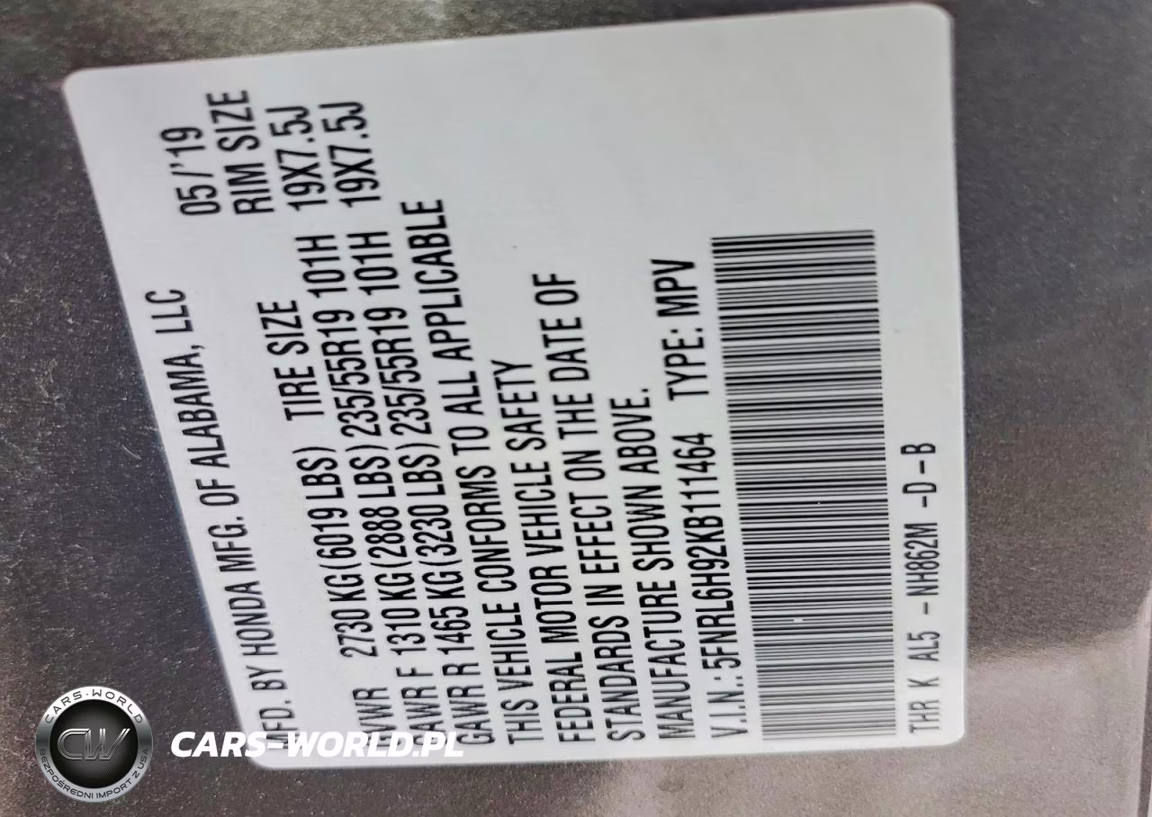 2019 Honda Odyssey Elite VIN:5FNRL6H92KB111464 - 13