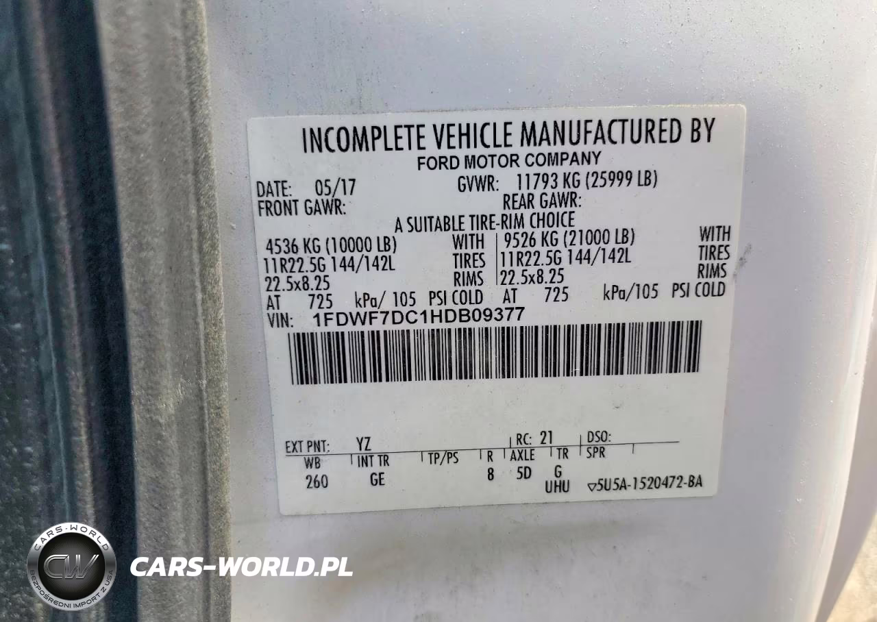 2017 Ford F750 Super Duty Box Truck VIN:1FDWF7DC1HDB09377 - 12