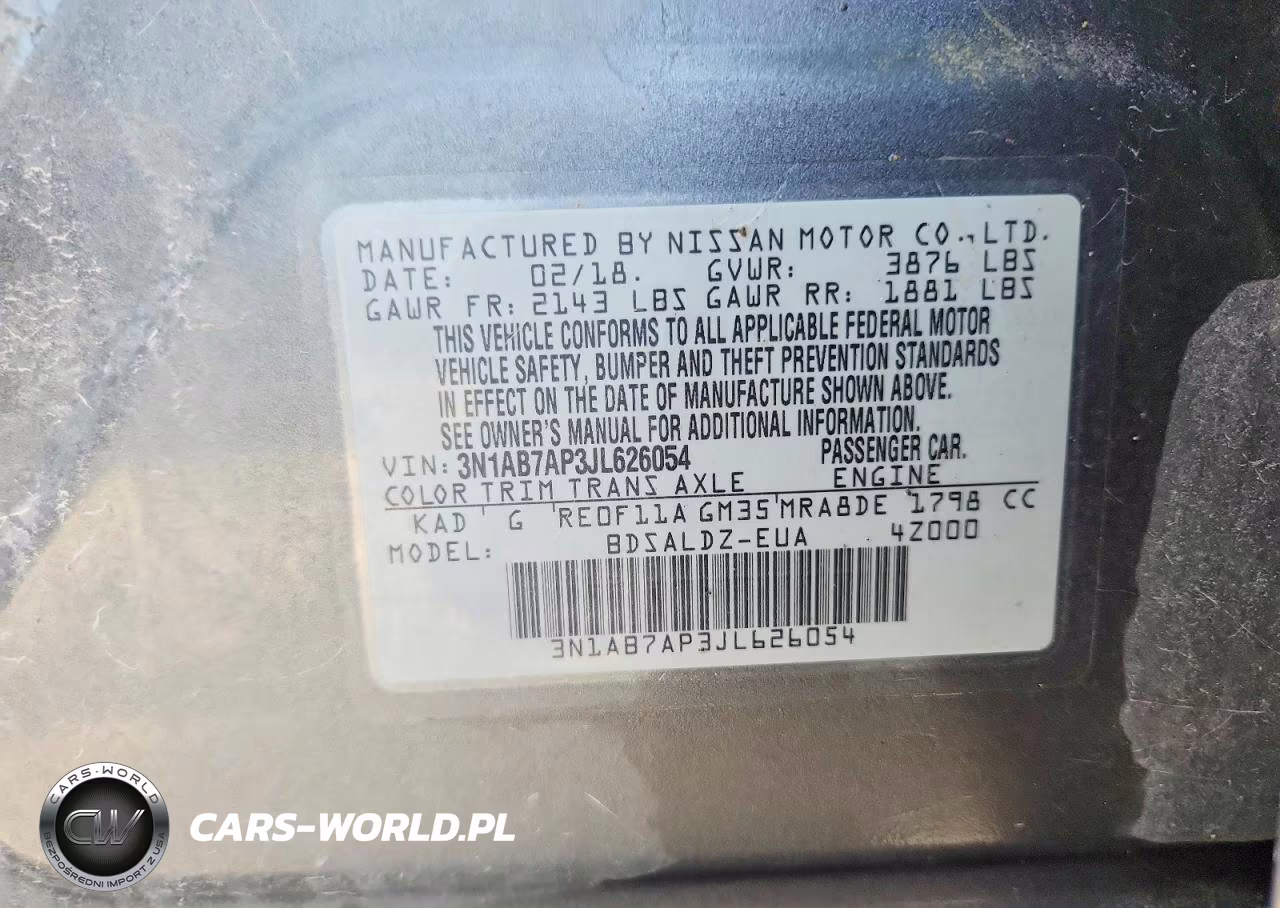 2018 Nissan Sentra Sv VIN:3N1AB7AP3JL626054 - 12