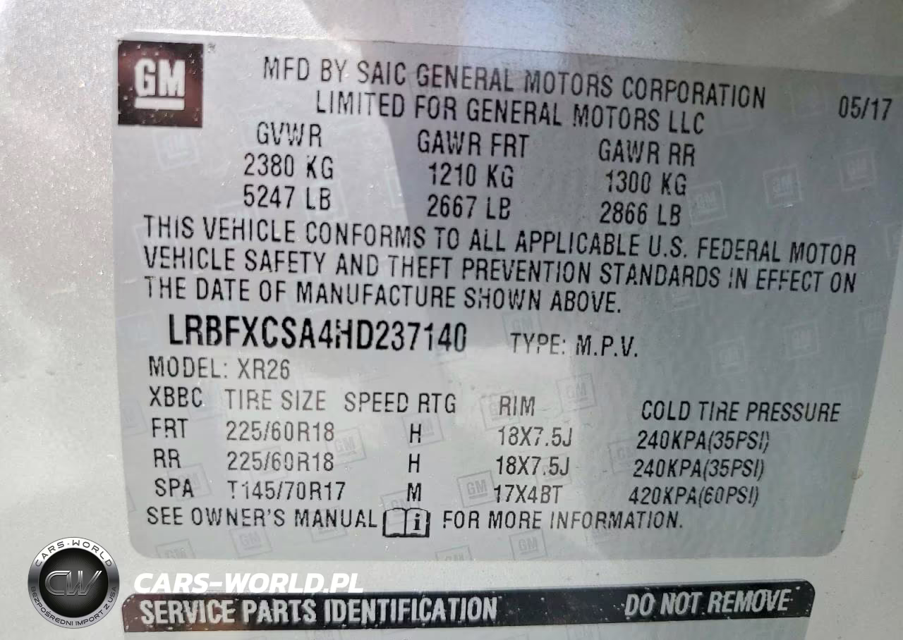2017 Buick Envision Preferred VIN:LRBFXCSA4HD237140 - 14