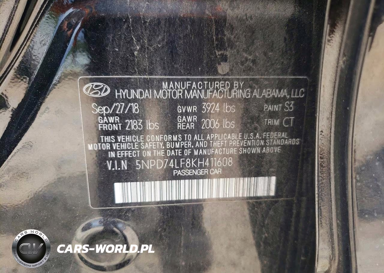 2019 Hyundai Elantra Se VIN:5NPD74LF8KH411608 - 12