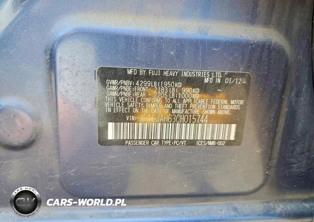 2012 Subaru Impreza Limited VIN:JF1GJAH63CH015744 - 13