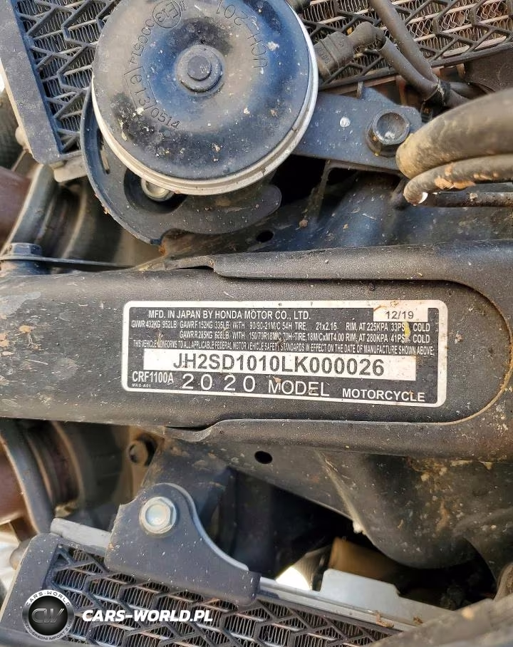 2020 Honda Crf1100 A VIN:JH2SD1010LK000026 - 9