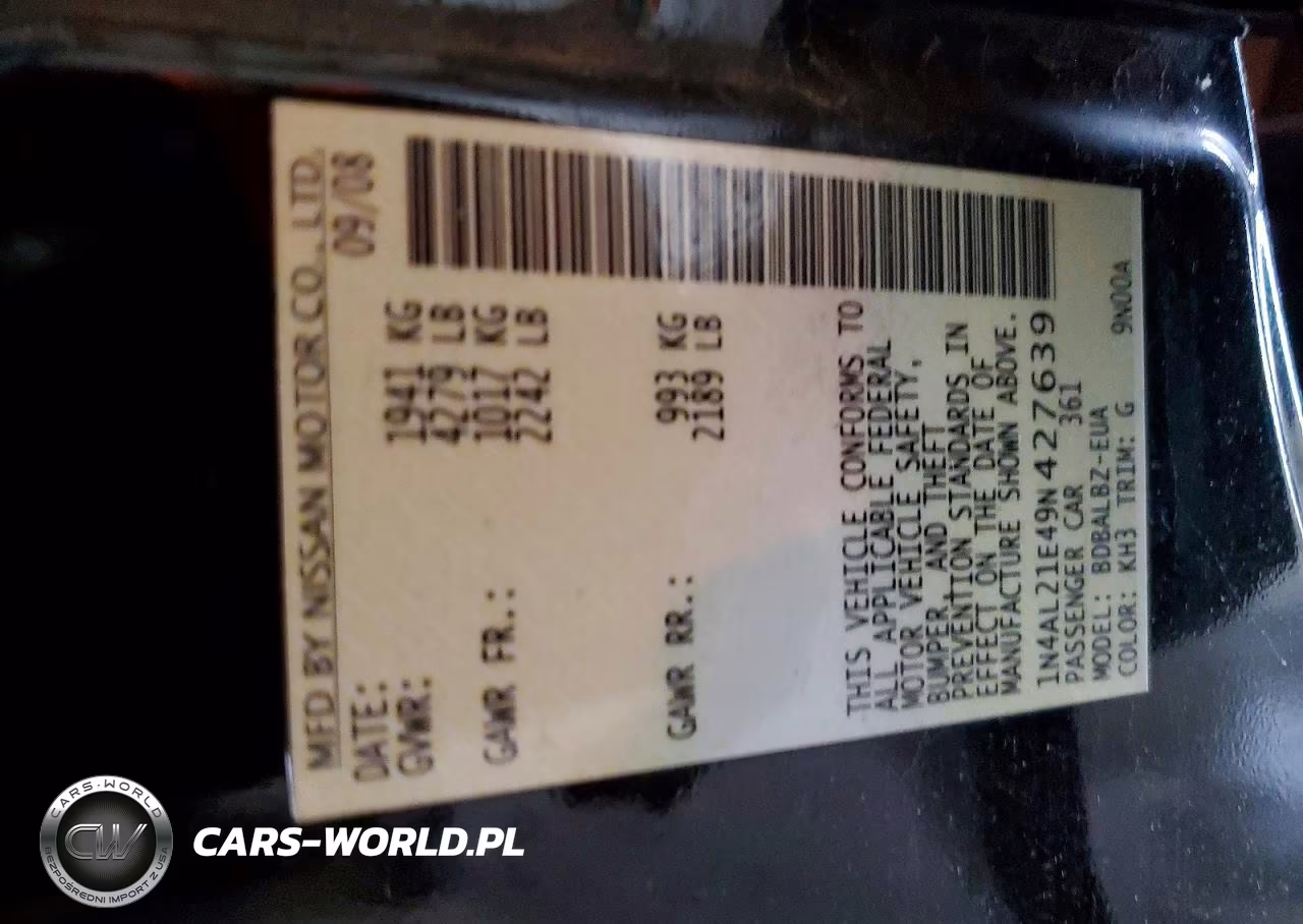 2009 Nissan Altima 2.5 VIN:1N4AL21E49N427639 - 12