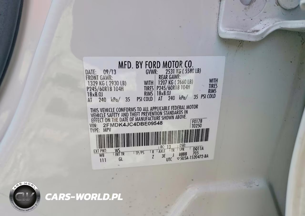 2013 Ford Edge Sel VIN:2FMDK4JC4DBE09548 - 13