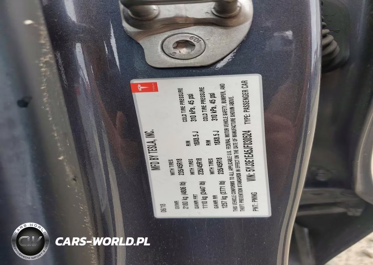 2018 Tesla Model 3 VIN:5YJ3E1EA5JF030524 - 12