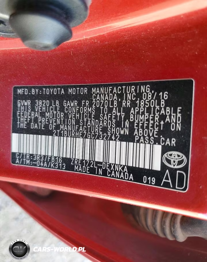 2016 Toyota Corolla Le VIN:2T1BURHE7GC732742 - 12