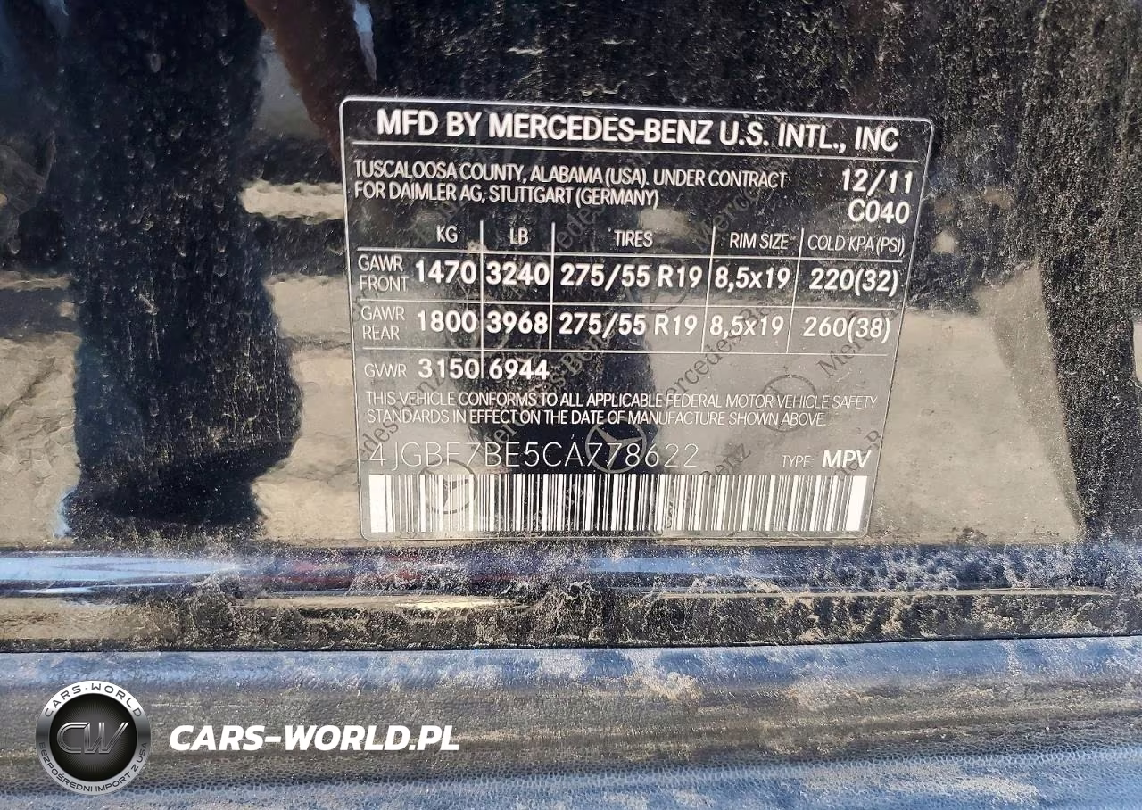 2012 Mercedes-Benz Gl 450 4Matic VIN:4JGBF7BE5CA778622 - 13