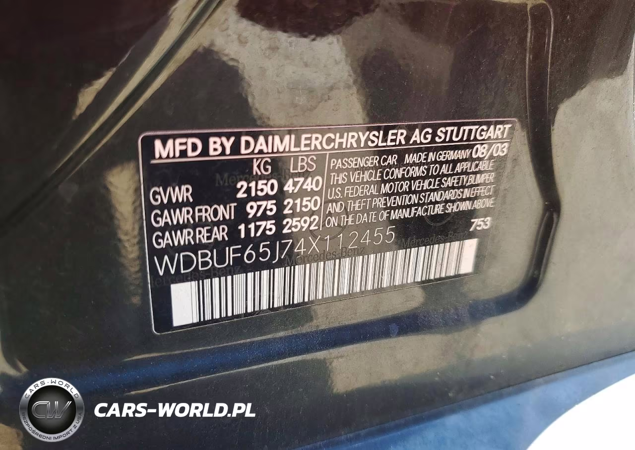 2004 Mercedes-Benz E 320 VIN:WDBUF65J74X112455 - 12