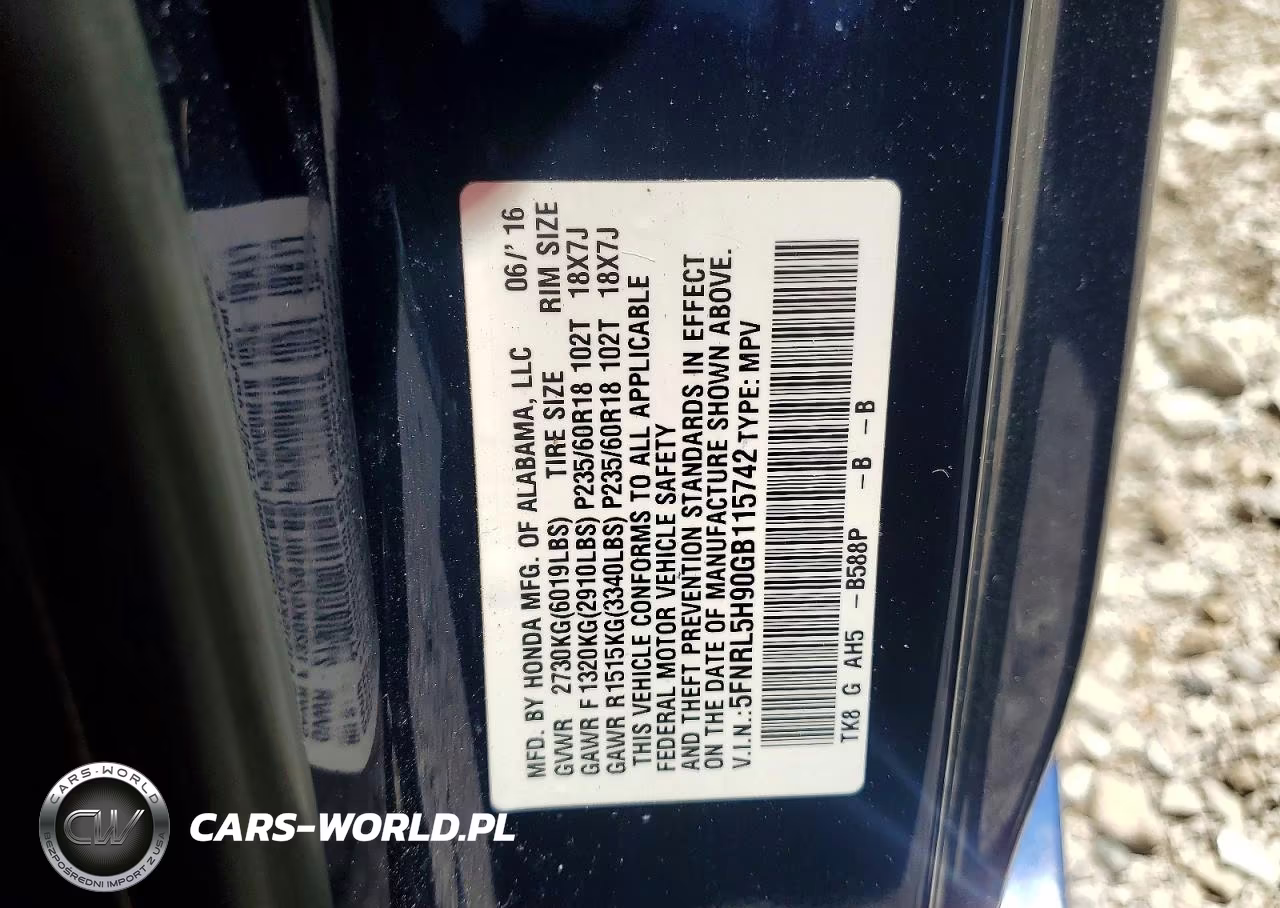 2016 Honda Odyssey Touring VIN:5FNRL5H90GB115742 - 14