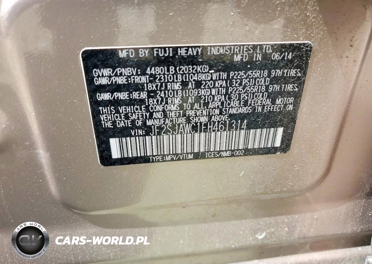 2015 Subaru Forester 2.5I Touring VIN:JF2SJAWC1FH461314 - 13