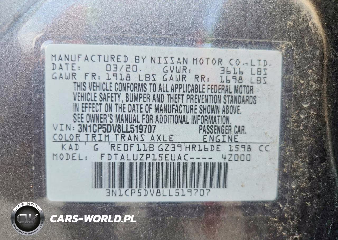 2020 Nissan Kicks Sr VIN:3N1CP5DV8LL519707 - 13