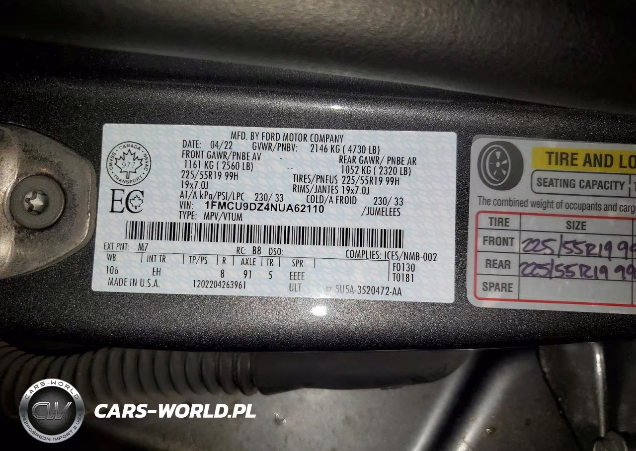 2022 Ford Escape Titanium VIN:1FMCU9DZ4NUA62110 - 13