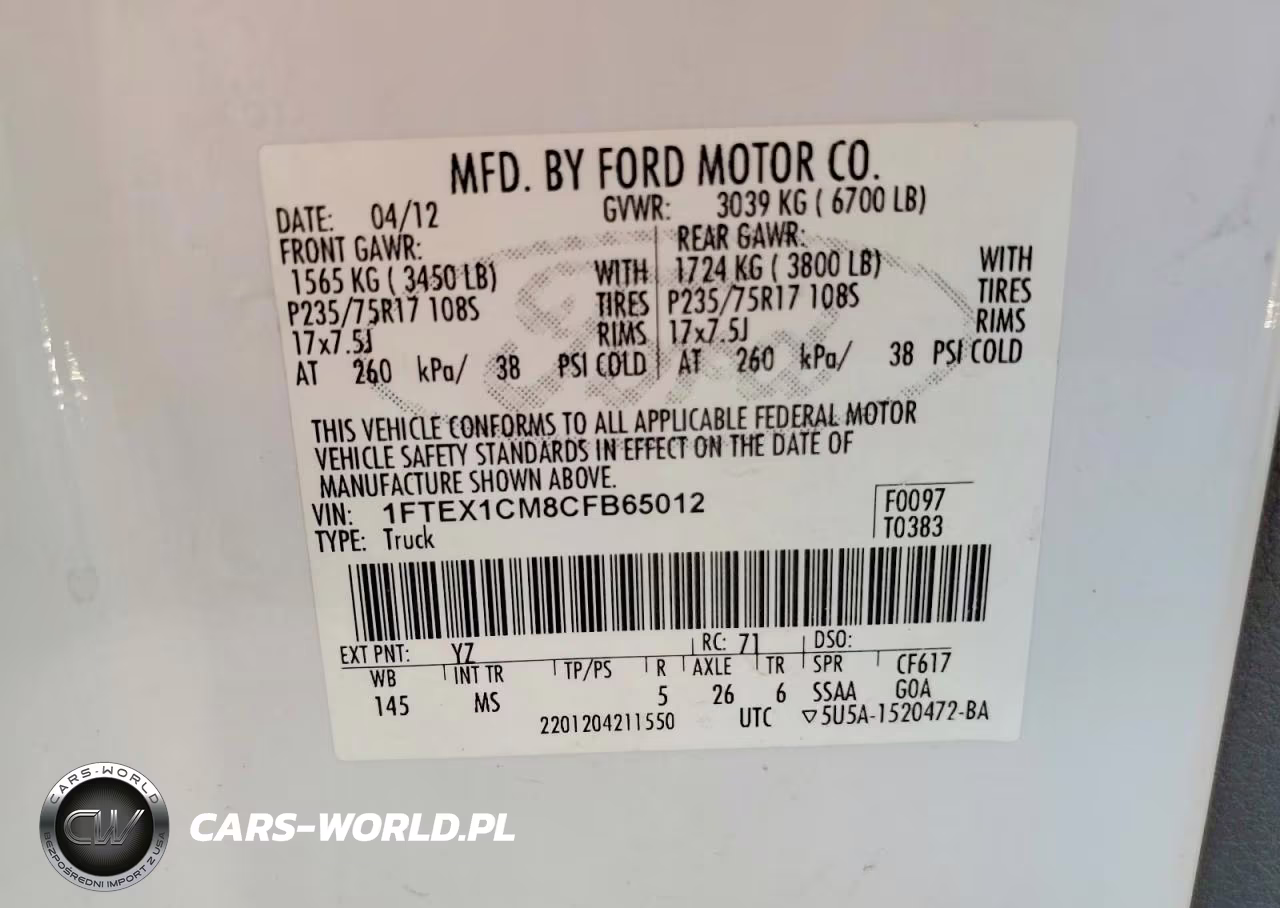 2012 Ford F150 Super Cab VIN:1FTEX1CM8CFB65012 - 12