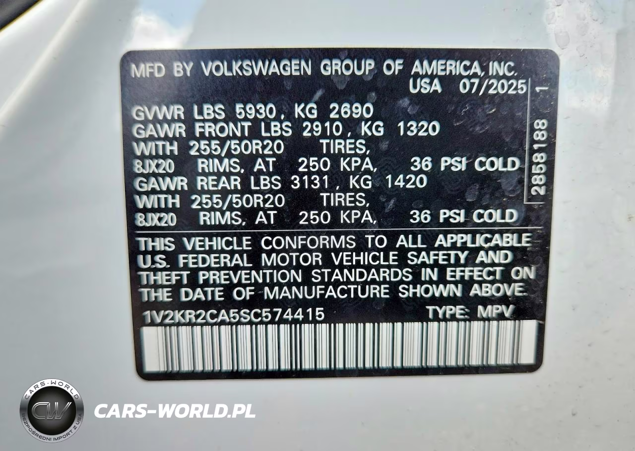 2025 Volkswagen Atlas Se VIN:1V2KR2CA5SC574415 - 14