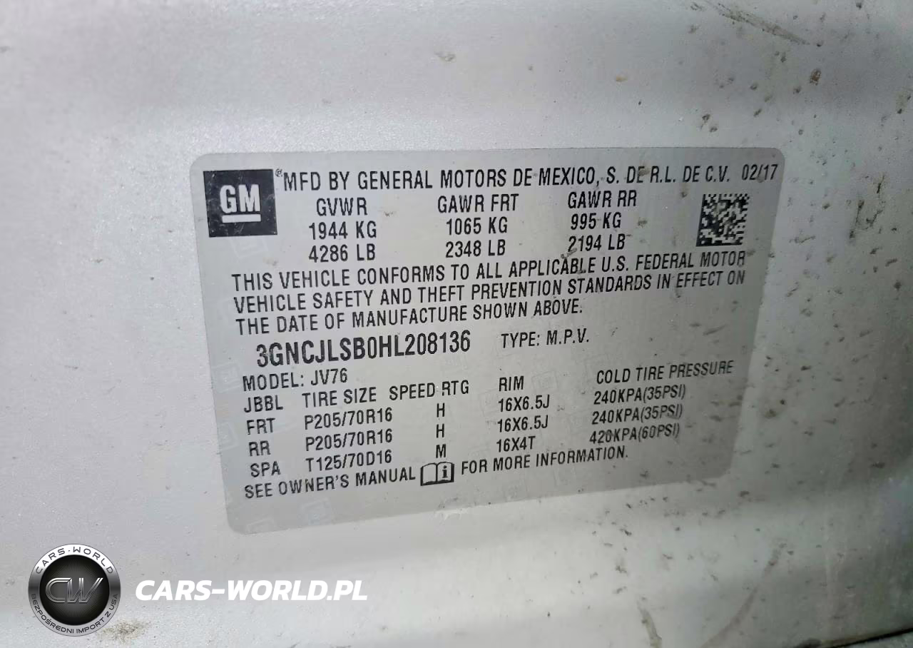 2017 Chevrolet Trax 1Lt VIN:3GNCJLSB0HL208136 - 13
