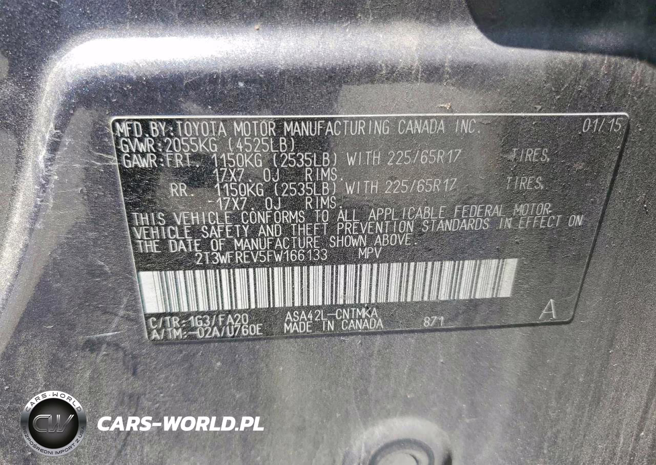 2015 Toyota Rav4 Xle VIN:2T3WFREV5FW166133 - 13