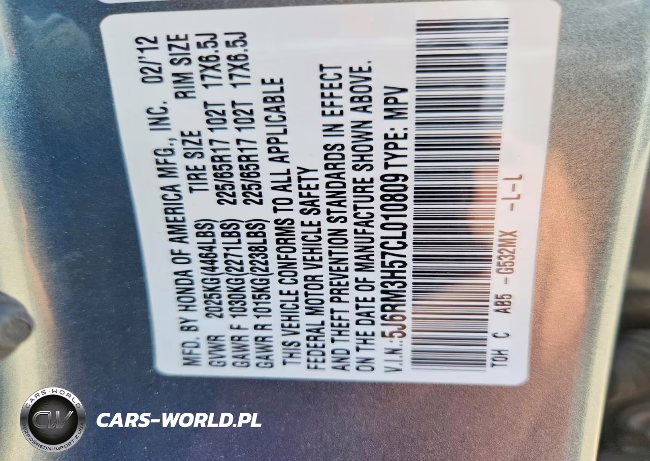 2012 Honda Cr-V Ex VIN:5J6RM3H57CL010809 - 13