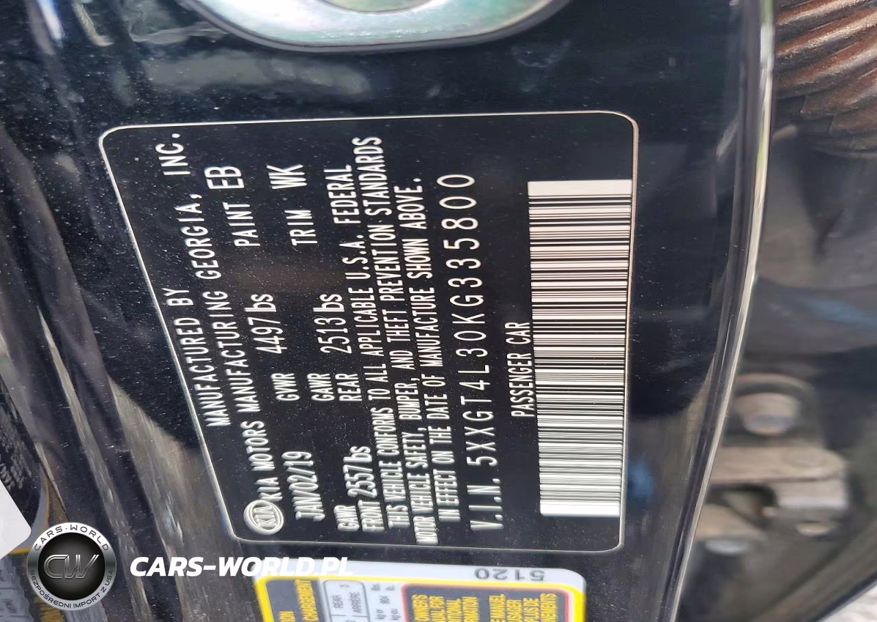 2019 Kia Optima Lx VIN:5XXGT4L30KG335800 - 12