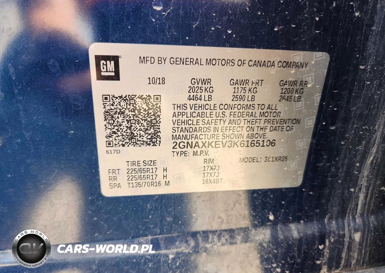 2019 Chevrolet Equinox Lt VIN:2GNAXKEV3K6165106 - 12