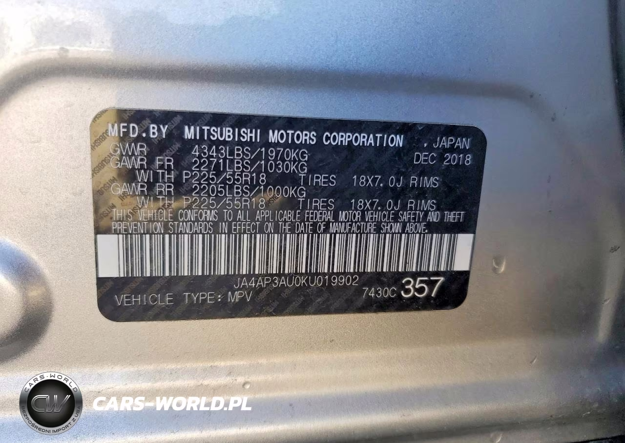 2019 Mitsubishi Outlander Sport Es VIN:JA4AP3AU0KU019902 - 13