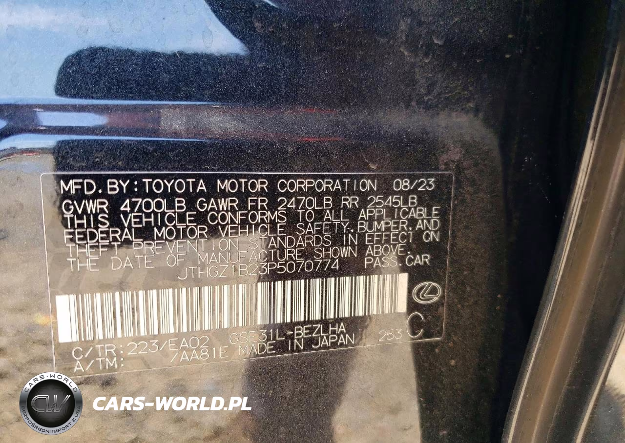 2023 Lexus Is 350 F Sport VIN:JTHGZ1B23P5070774 - 13