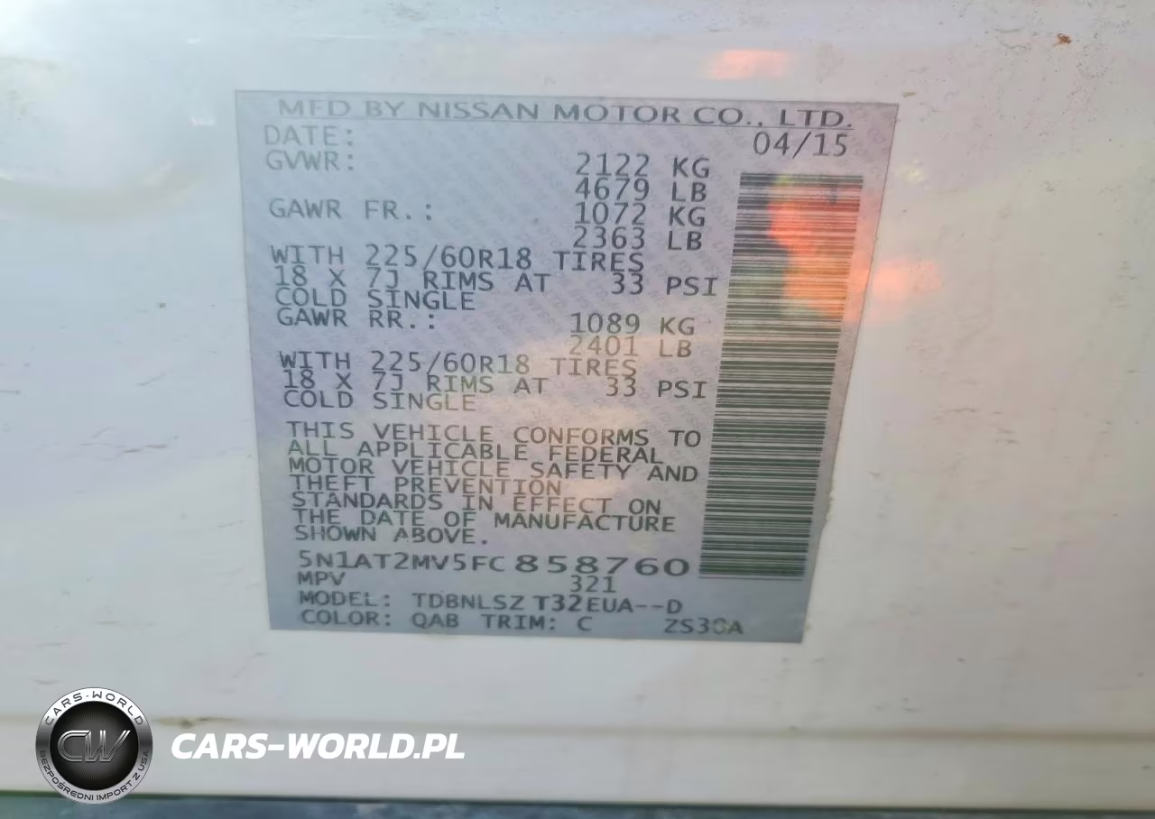 2015 Nissan Rogue Sl VIN:5N1AT2MV5FC858760 - 13