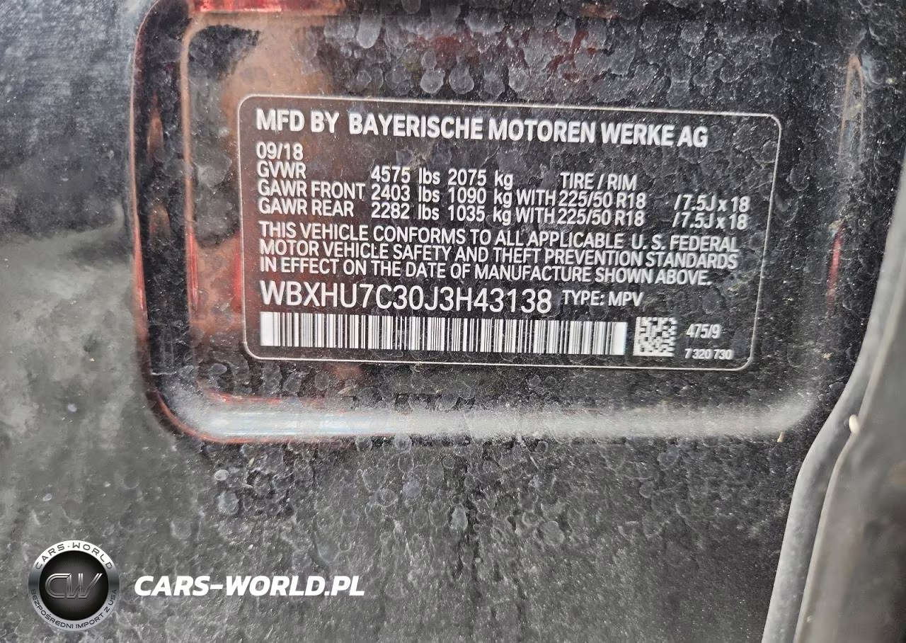 2018 BMW X1 Sdrive28I VIN:WBXHU7C30J3H43138 - 13